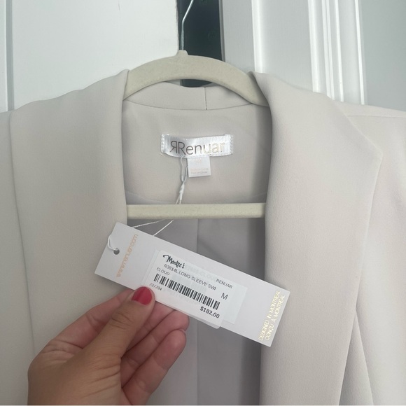 NWT Renuar Long Sleeve Open Drape Front Blazer - Picture 3 of 5